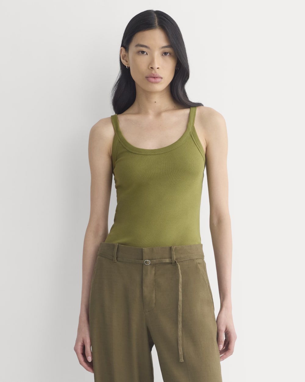 RetroSoft U-Neck Tank in Mayfly — detail view