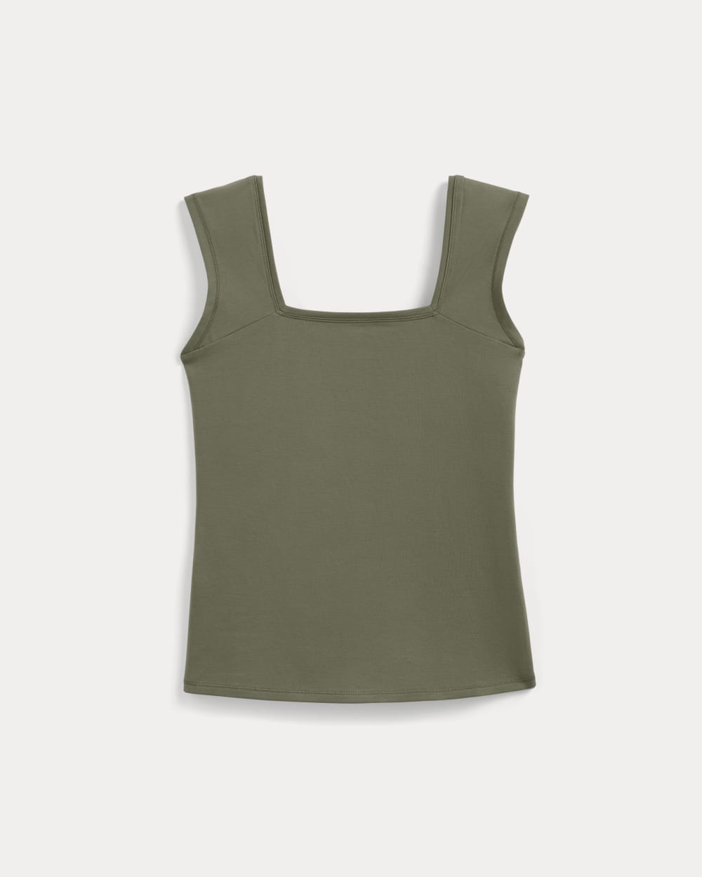 The Form Square-Neck Tank in Lichen Green — alternate view