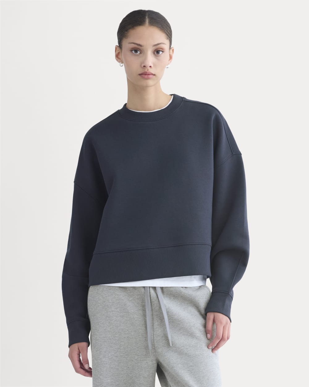 Luxe Fleece Sweatshirt in Navy — front view