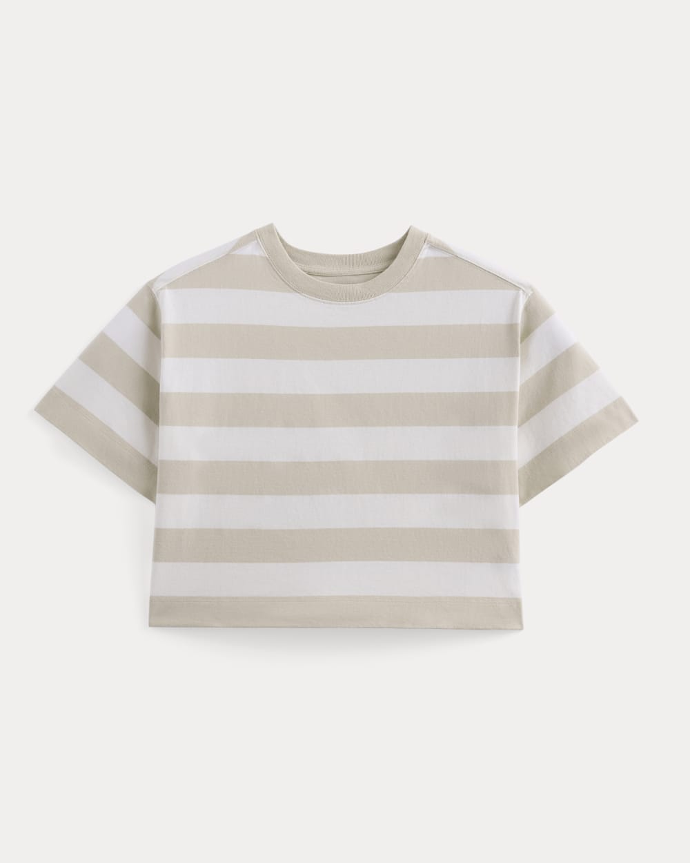 The Premium Weight Cropped Tee in Peyote / Bone — alternate view