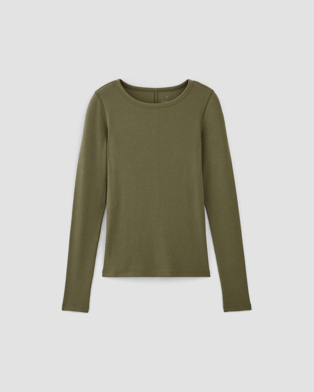 The Luxe Rib Long-Sleeve Crew in Kalamata — alternate view