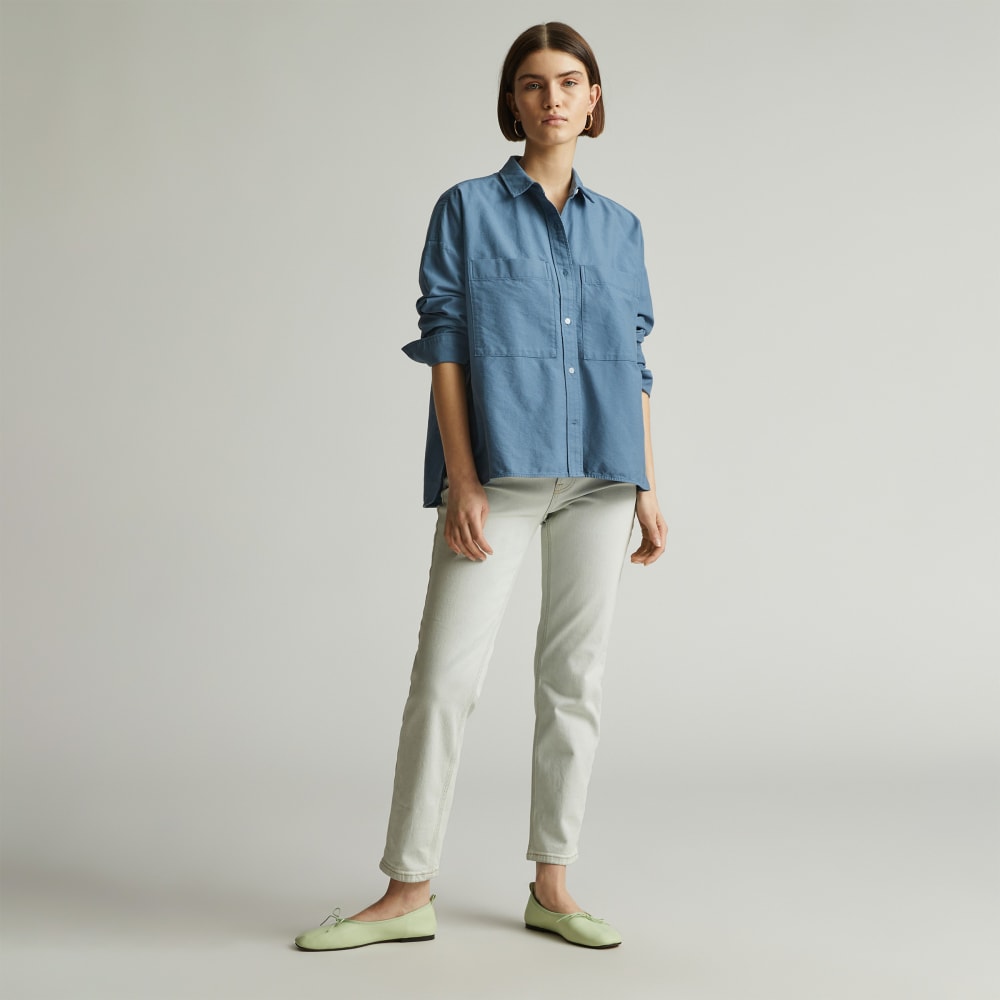 The Boxy Oxford in Bluefin — detail view