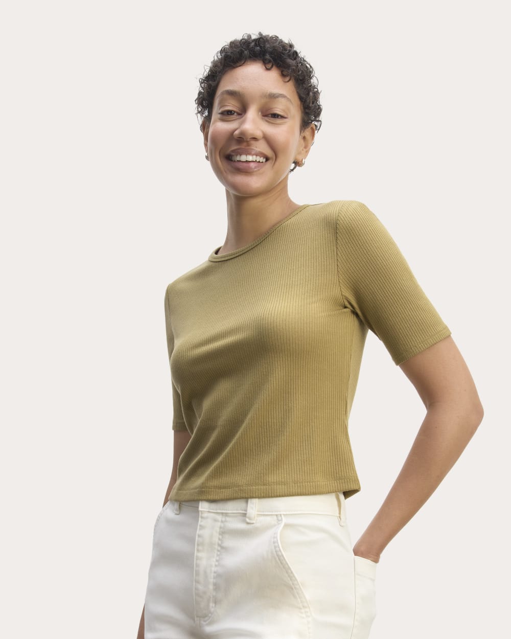 The Shimmy Tee in Fennel Seed — front view