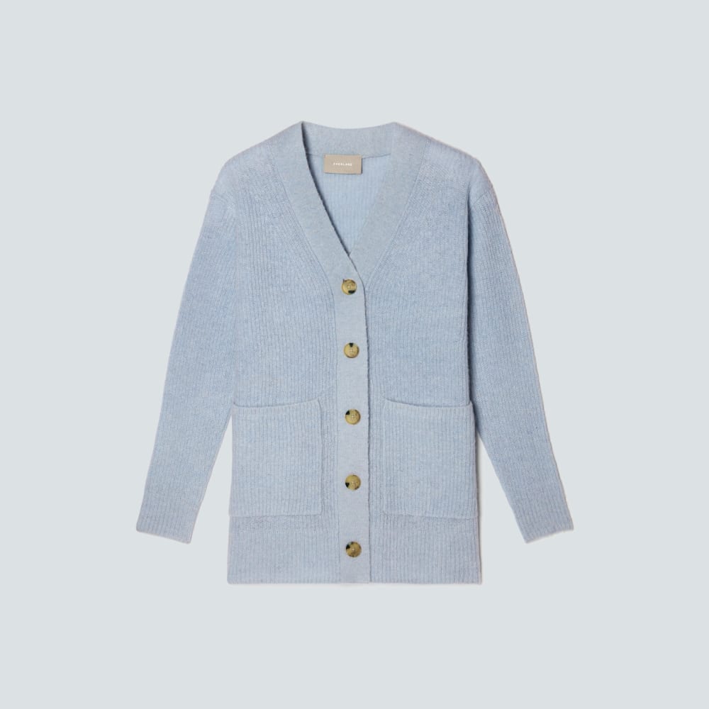 The Oversized Alpaca Pocket Cardigan in Mist — alternate view