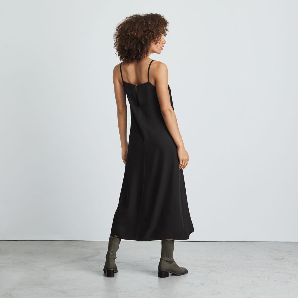 The Japanese GoWeave®  Slip Dress in Black — detail view