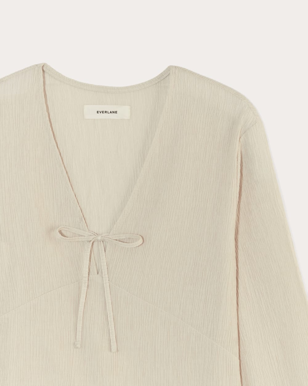 The Crinkle Long-Sleeve in Sandshell — detail view