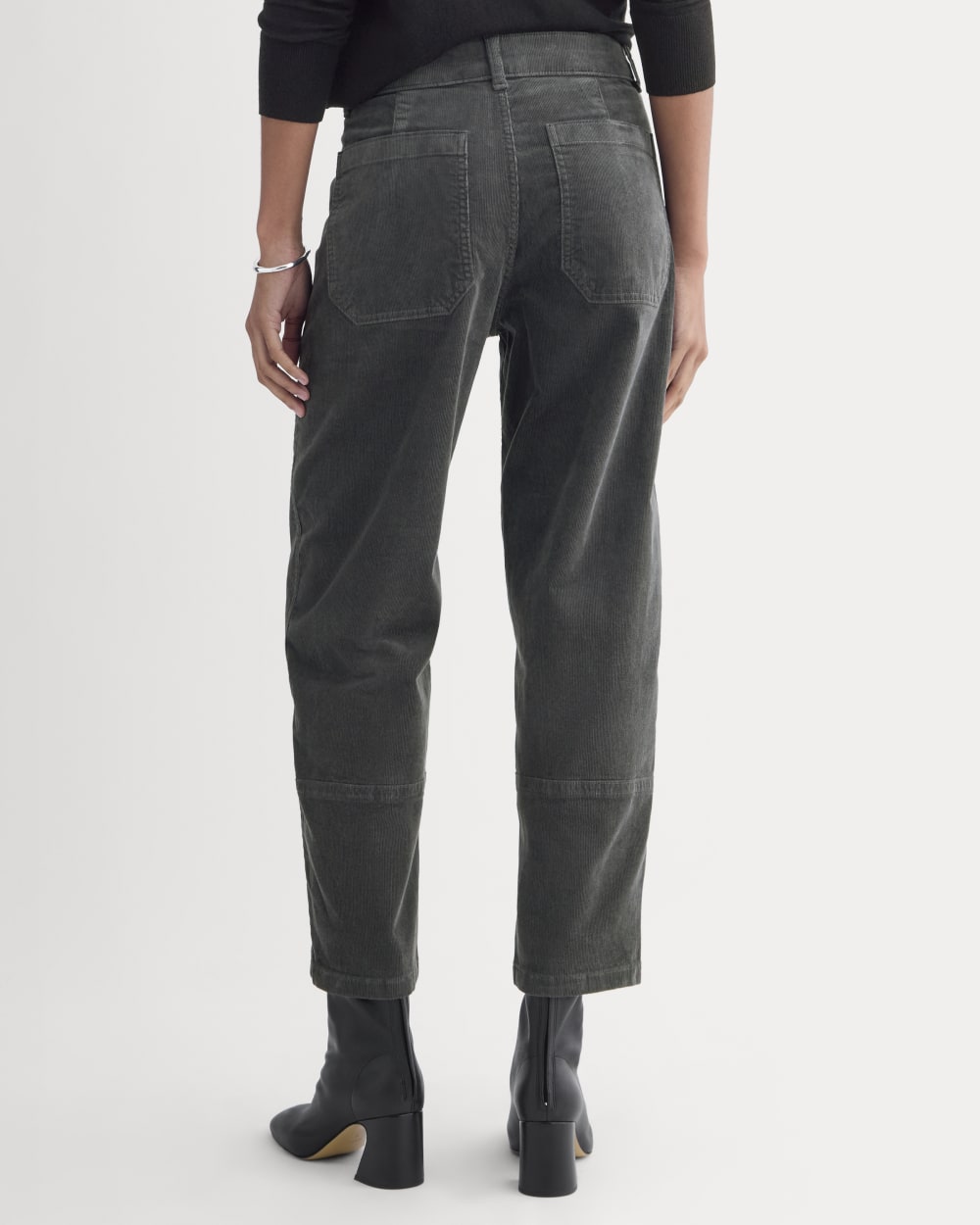 The Utility Barrel in Corduroy in Graphite — detail view