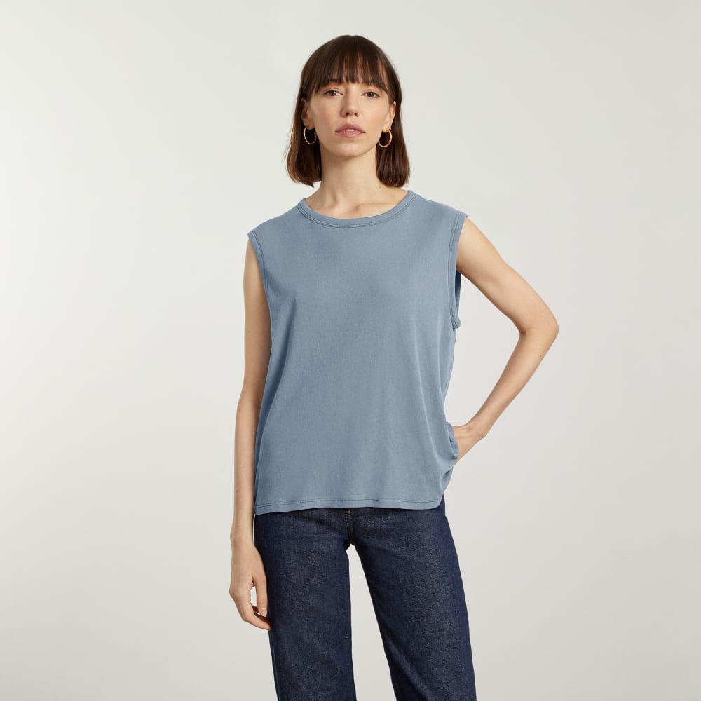 The Air Muscle Tank in Dusty Blue — alternate view