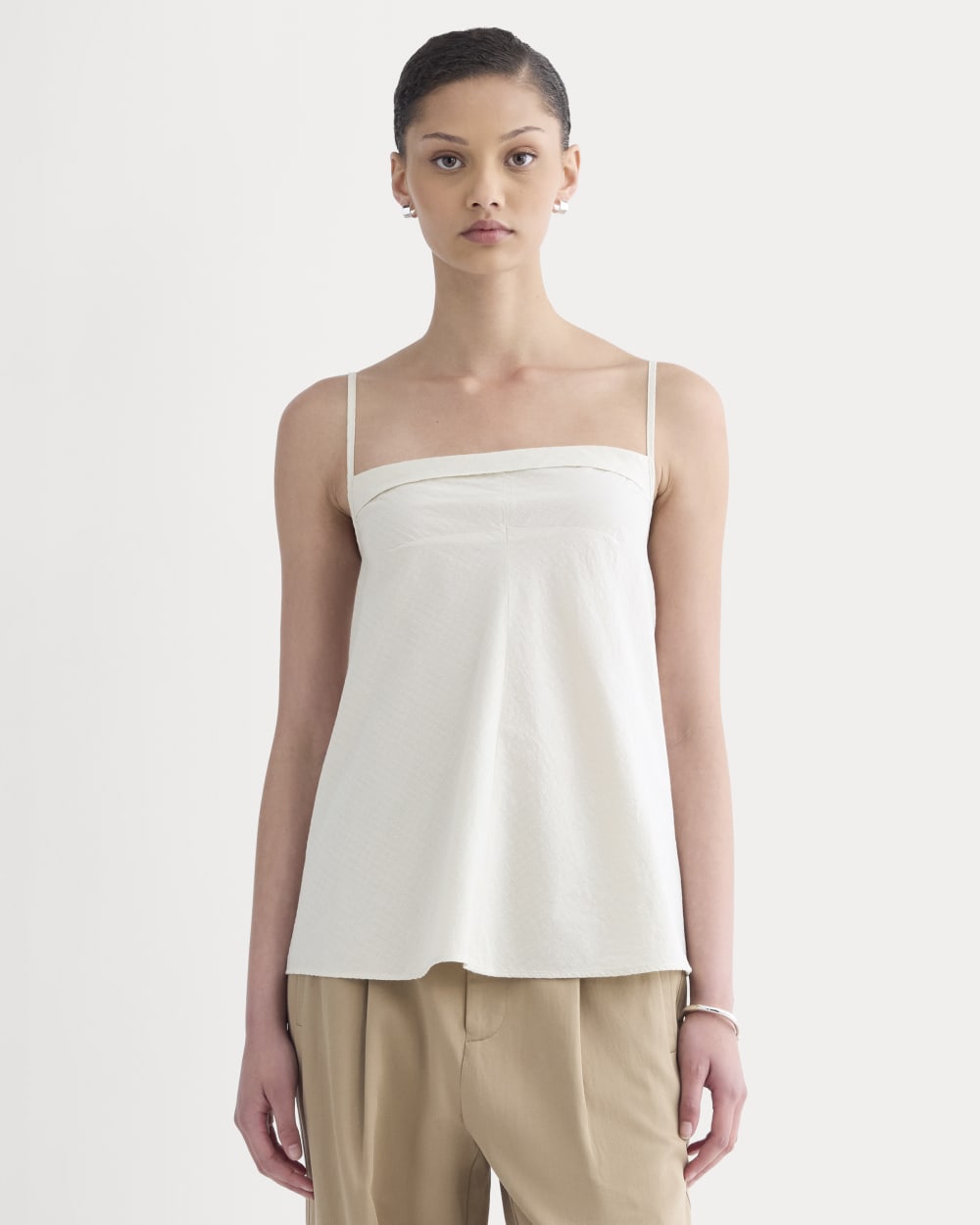 The Flowy Gauze Cami in Birch — front view
