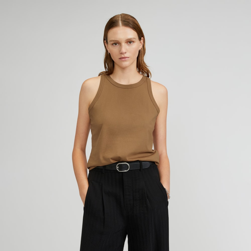 The Tank in Essential Cotton in Toasted Coconut — front view