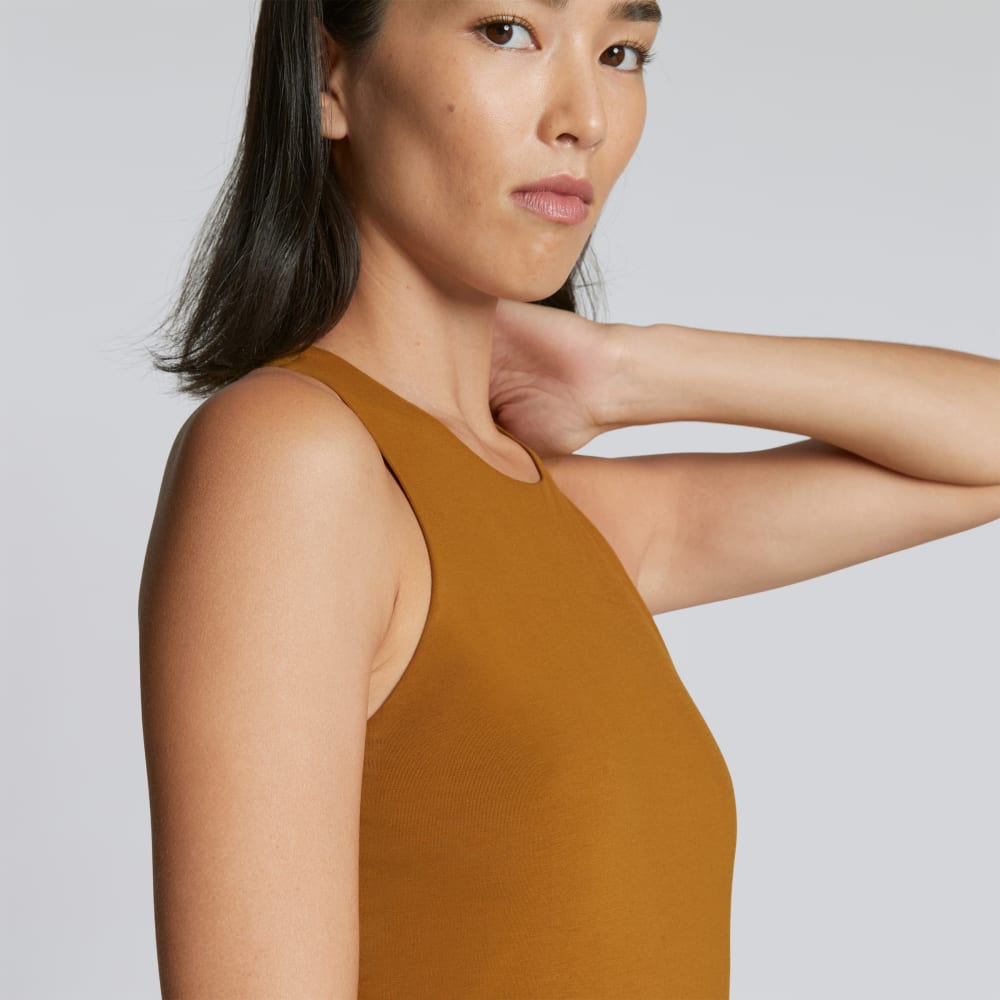 The Cutaway Tank Bodysuit in Tapenade — detail view