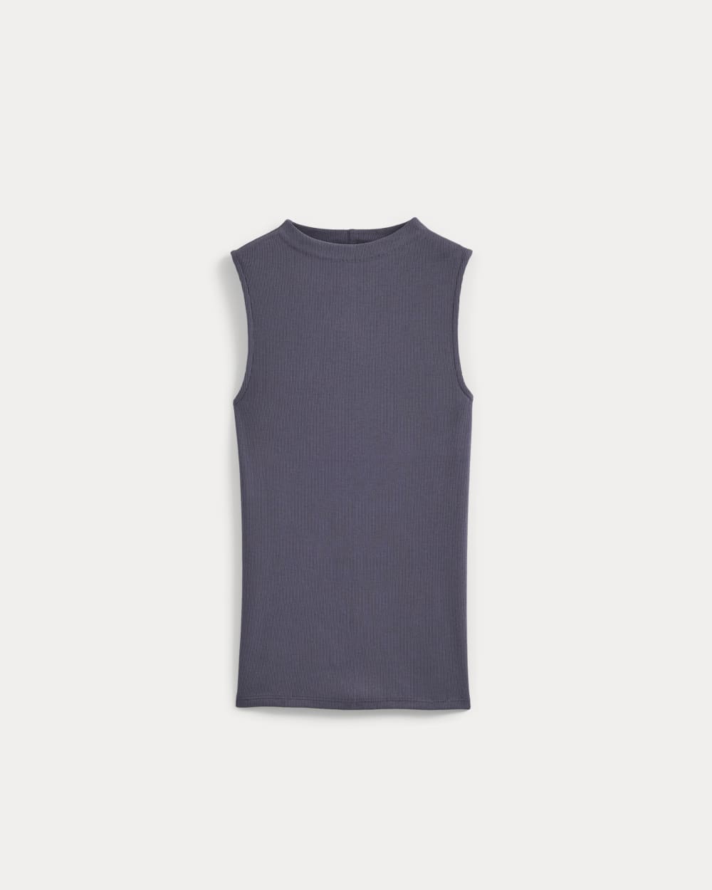 The Luxe Rib Funnel-Neck Tank in Graystone — alternate view