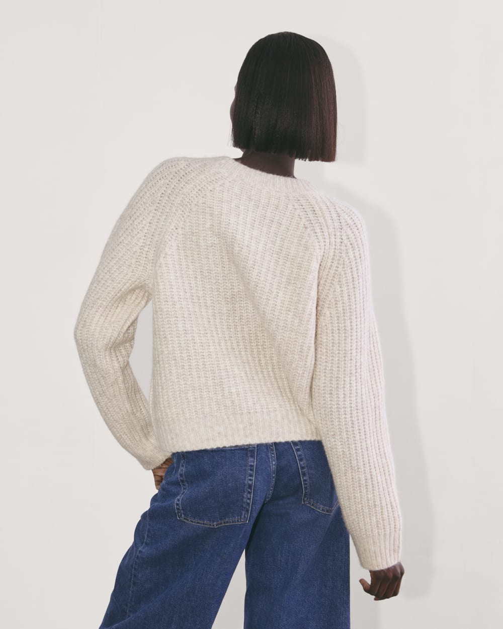 The Fisherman Crew in Cloud in Heathered Oat — detail view