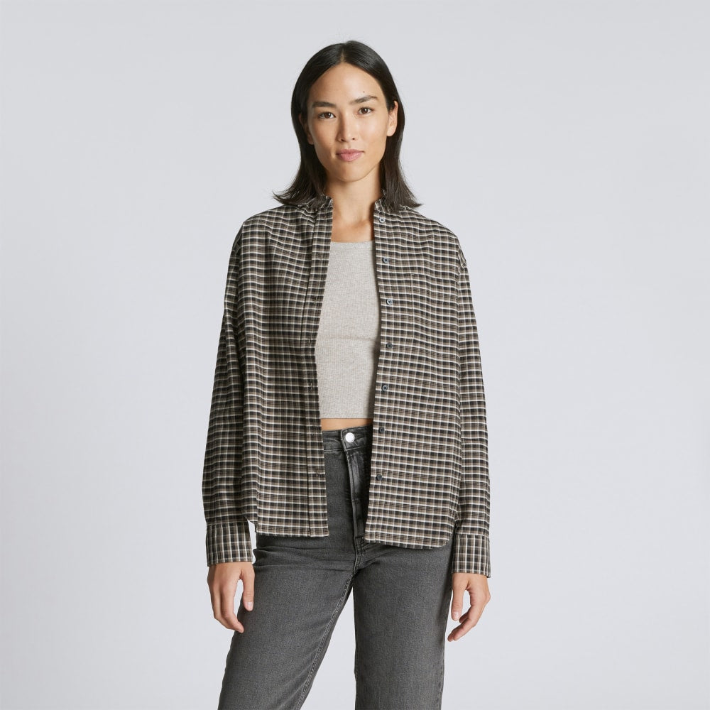 The Must-Have Oxford Shirt in Falcon Mini Plaid — front view