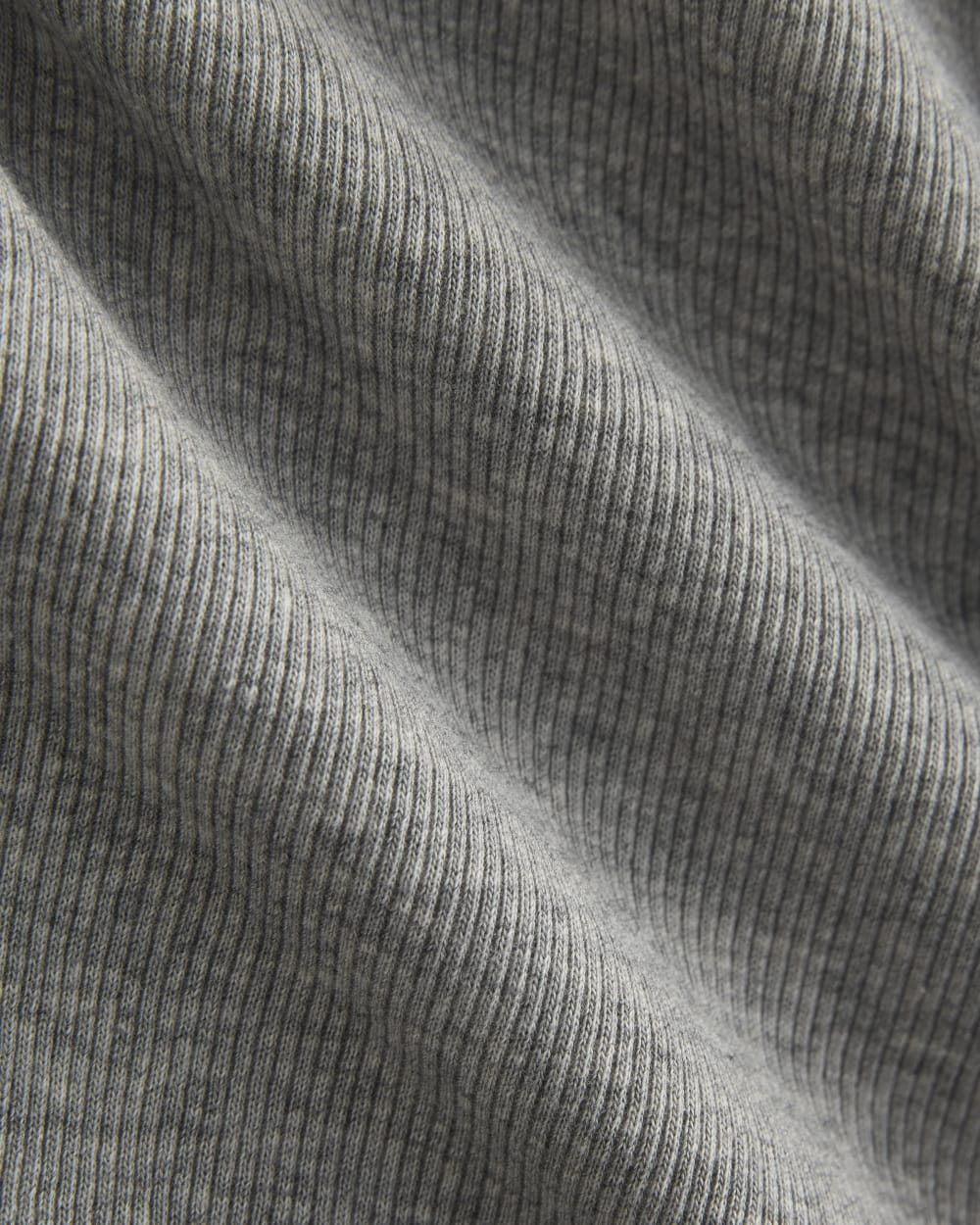Luxe Rib Button-Up Top in Heathered Light Grey — detail view