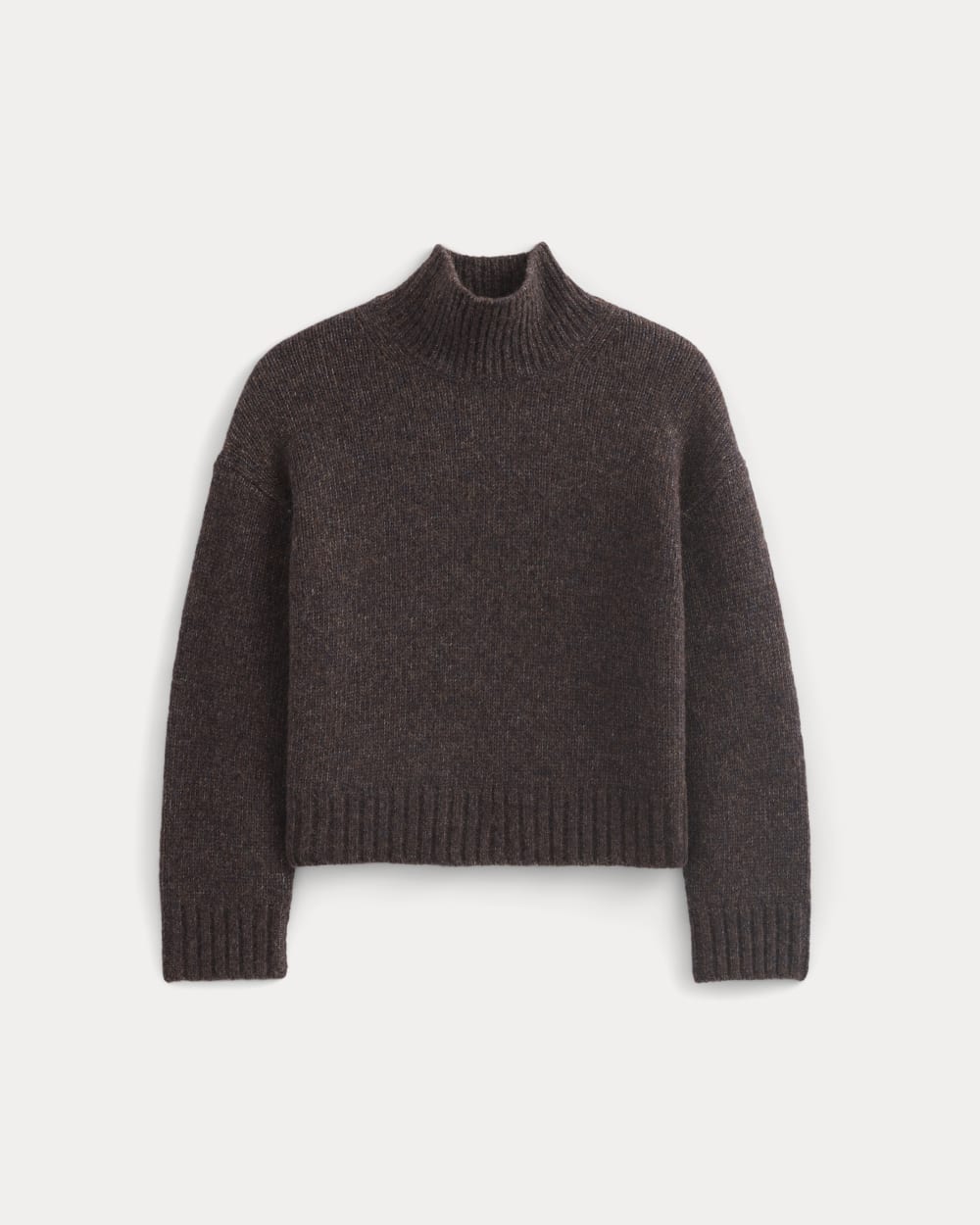 The Cloud Oversized Turtleneck in Heathered Burgundy — alternate view