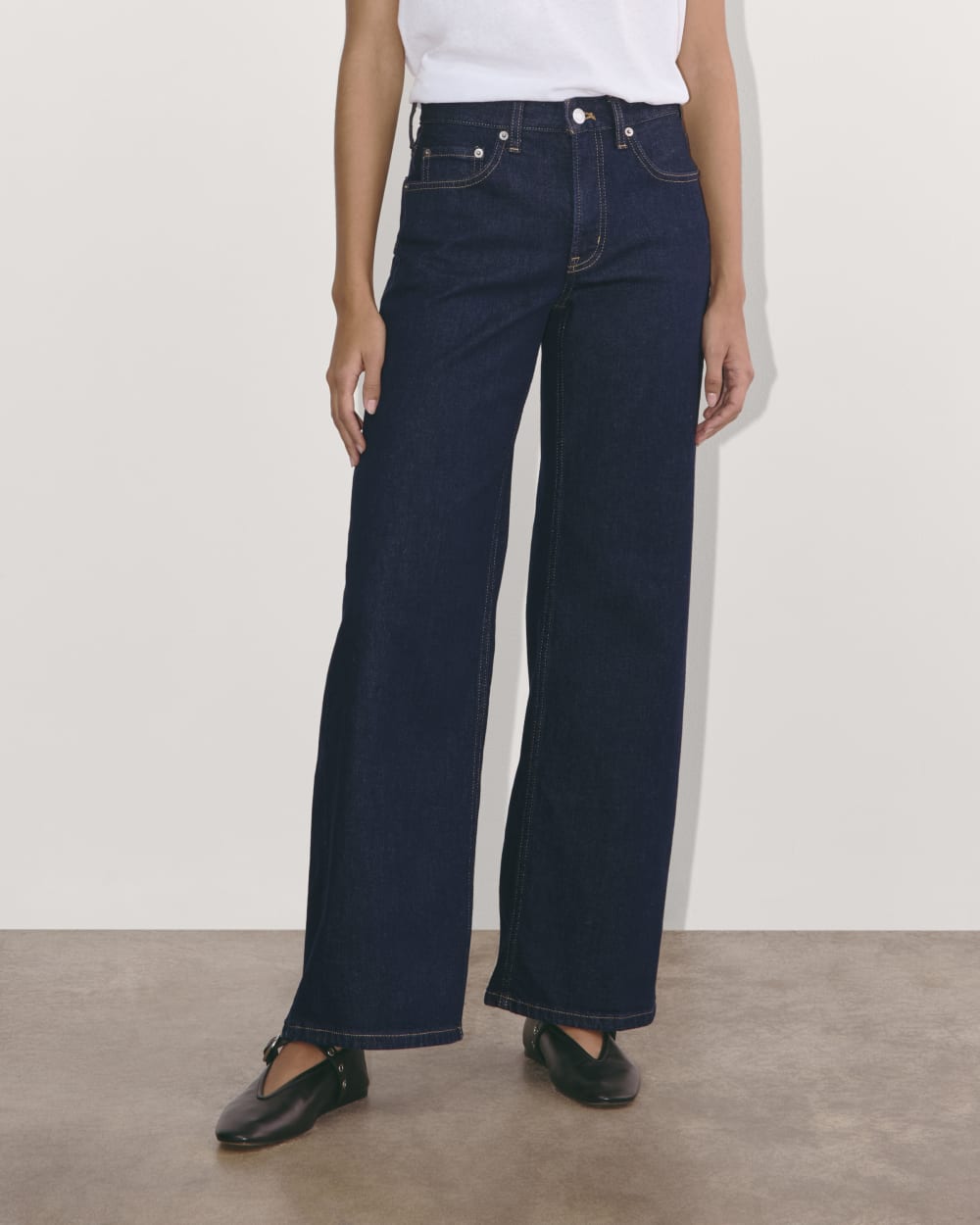 The Mid-Way Jean in Pure Blue — detail view