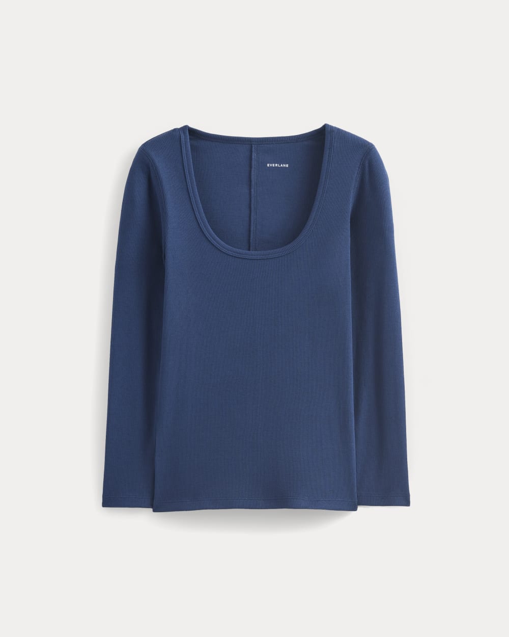 Luxe Rib Deep U-Neck Top in Estate Blue — alternate view