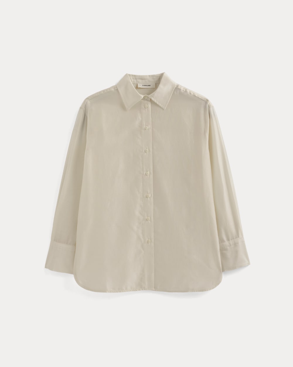 Oversized Shirt in Cotton-Silk Organza in Parchment — alternate view