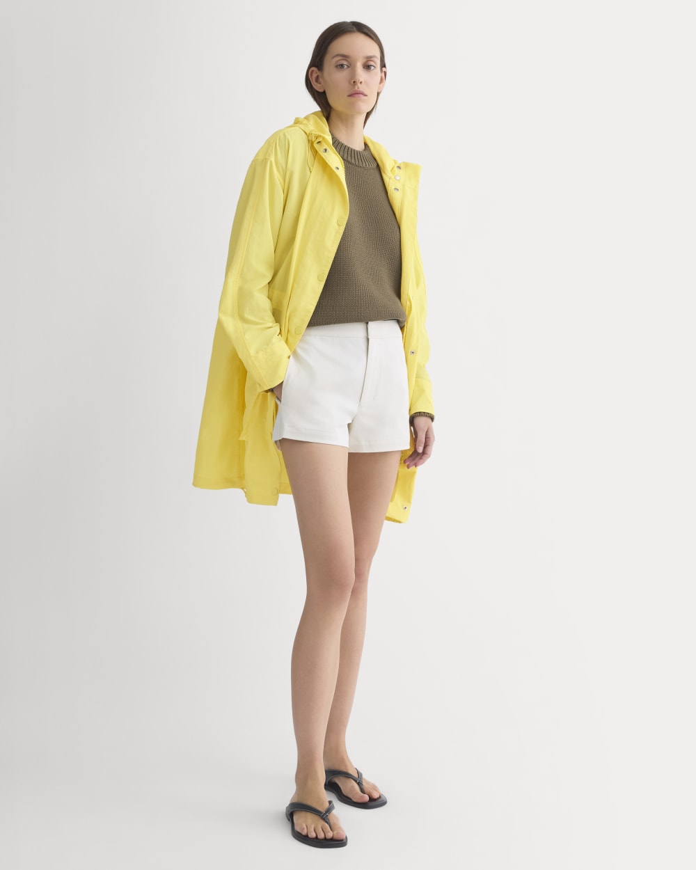 Oversized Parachute Parka in Celandine — detail view