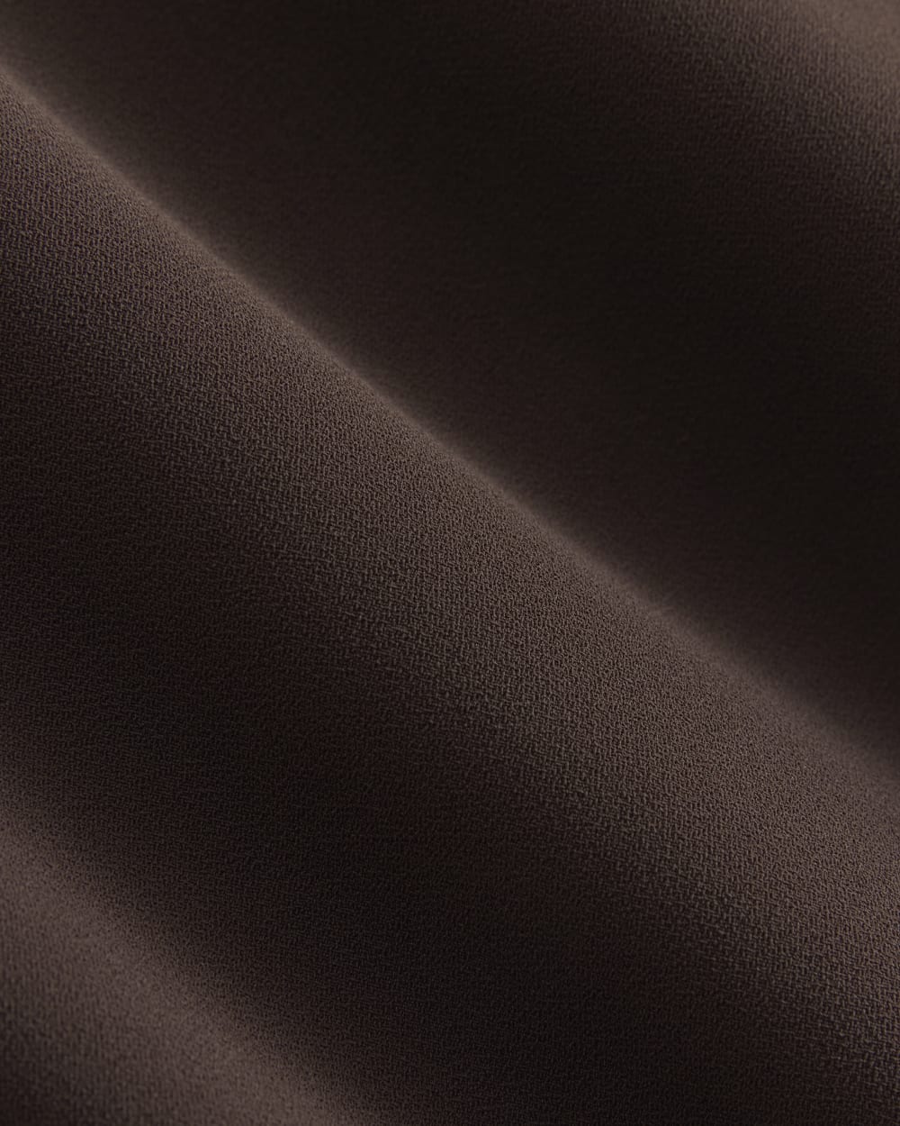 Drapey Crepe Top in Dark Chocolate — detail view
