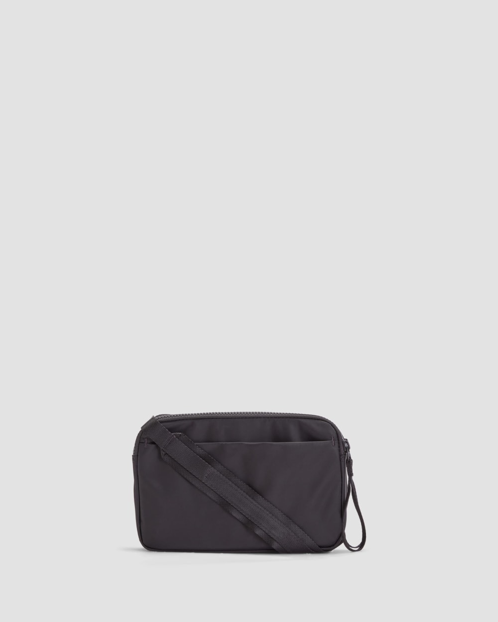 The Recycled Nylon Camera Bag in Black — front view