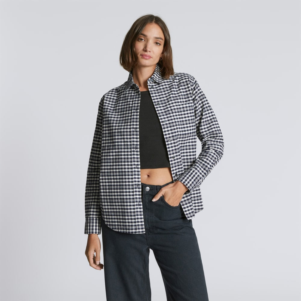 The Must-Have Oxford Shirt in Ocean Cavern Plaid — front view