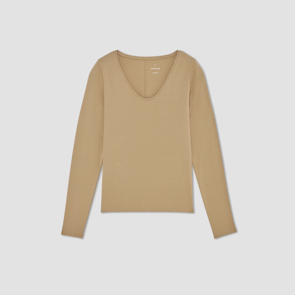 The Supima® Form Ballet Neck Tee in Tiger's Eye — alternate view