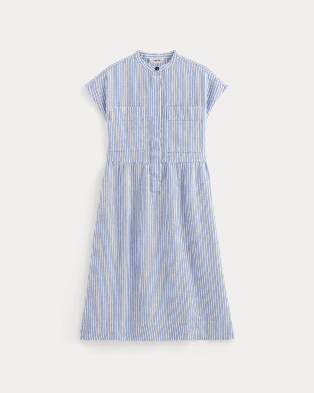 The Craft Dress in Linen in Bluebell / Bone — alternate view