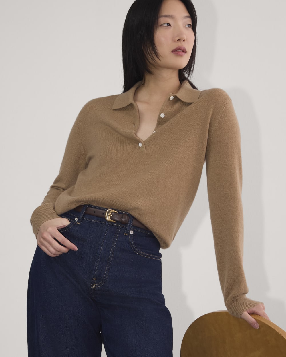 The Classic Polo in Cashmere in Tiger's Eye — alternate view