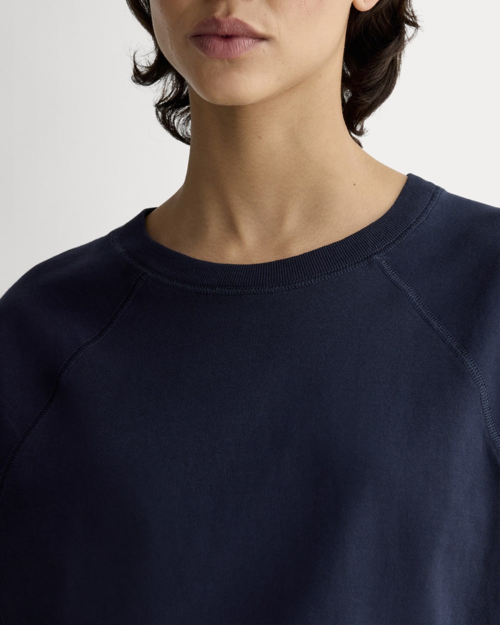 The Off-Duty Long-Sleeve Tee in Navy — detail view