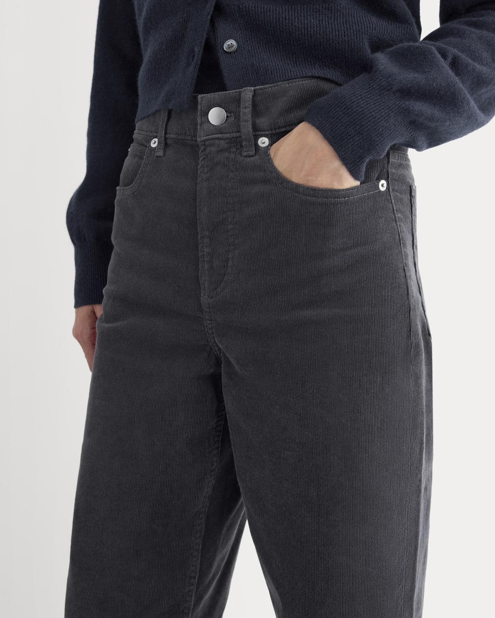 The Way-High® Corduroy Pant in Graphite — detail view