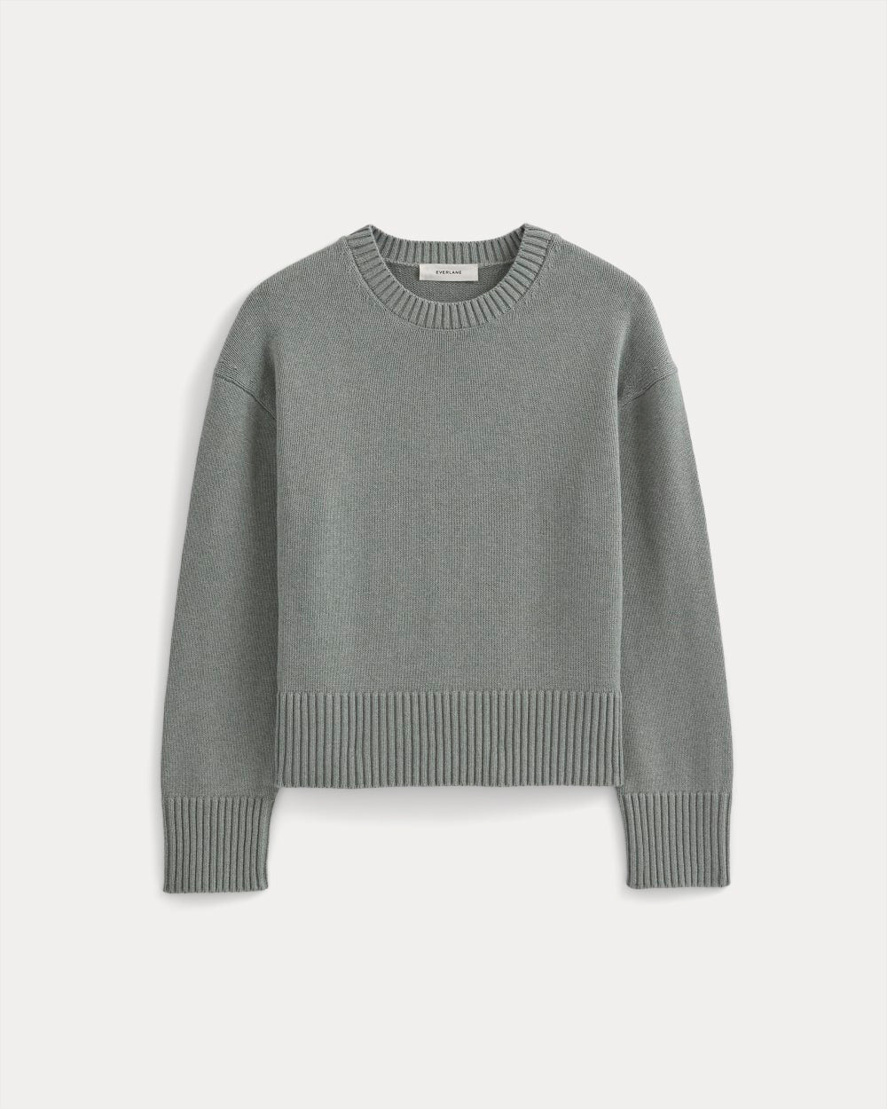 The Boxy Sweater in Everyday Cotton in Heathered Lilypad — alternate view