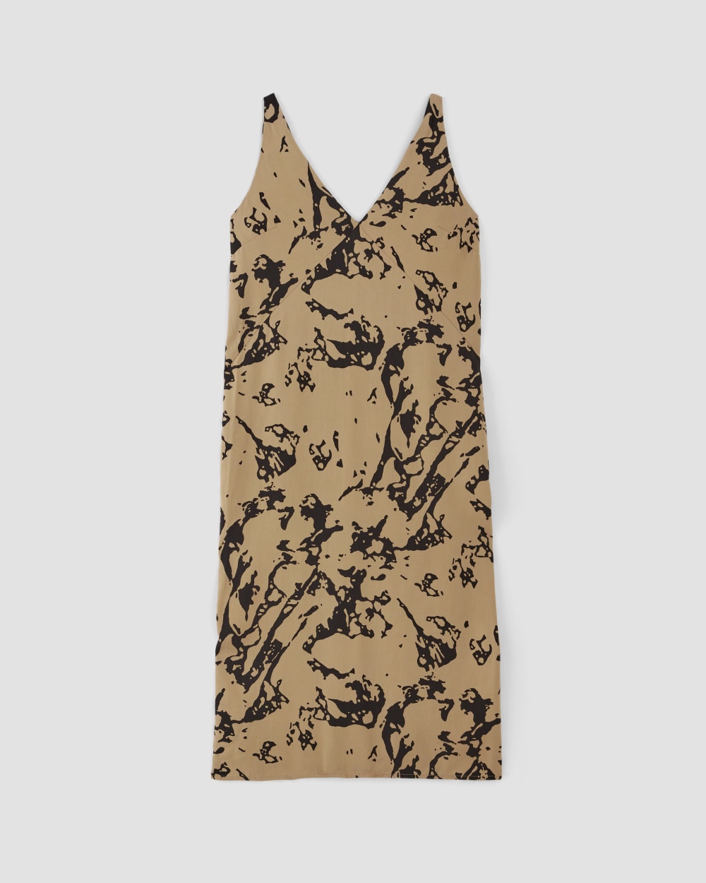 The TENCEL™ Midi Slip Dress in Black / Cornstalk Abstract — alternate view