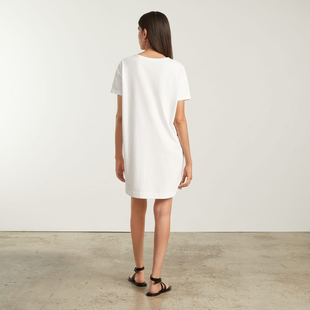 The Oversized Mariner Dress in White — detail view