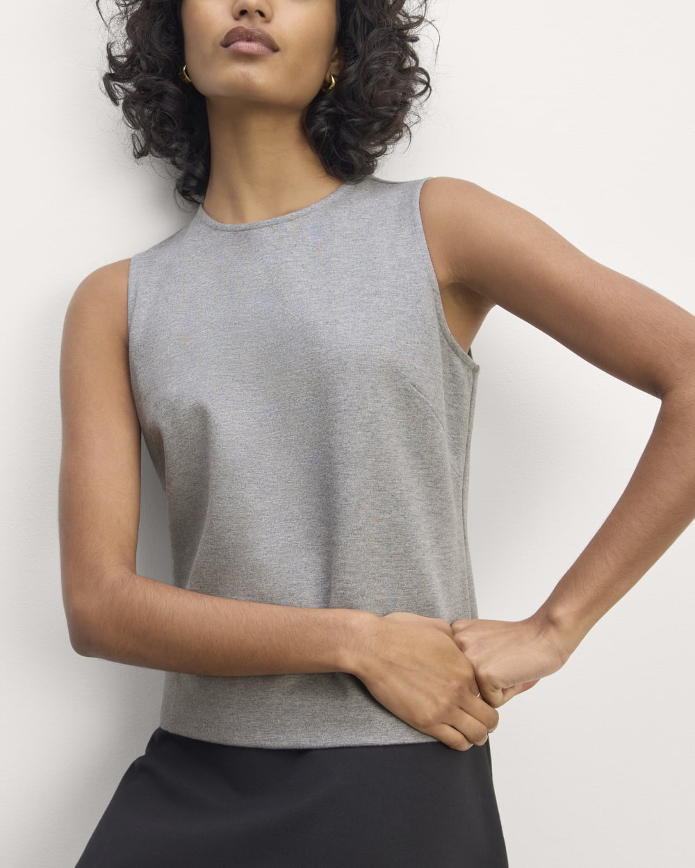 The Dream Tank in Mid Heather Grey — detail view