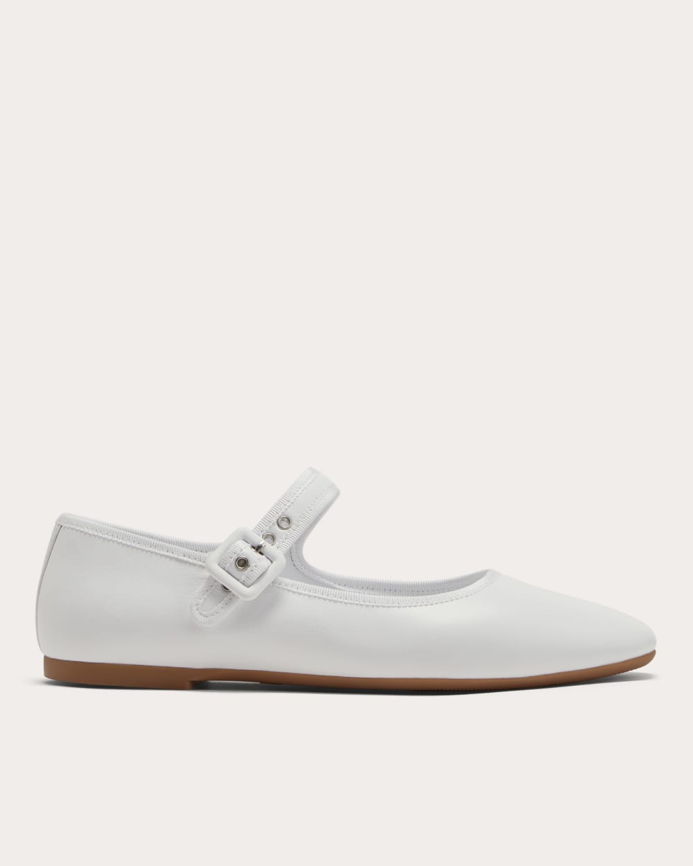 The Day Buckle Mary Jane in White — front view