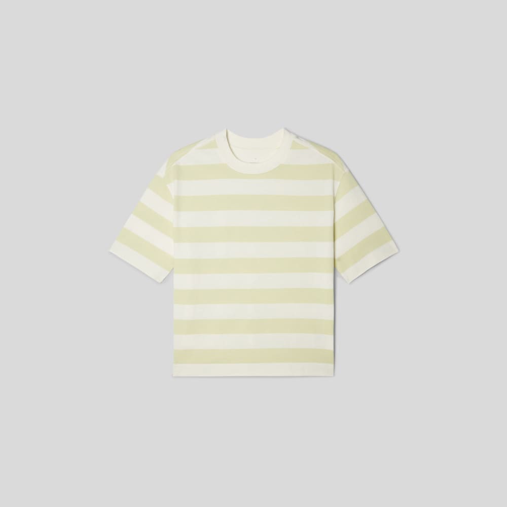 The Premium Weight Relaxed Tee in Seafoam Green / Canvas Tan — alternate view