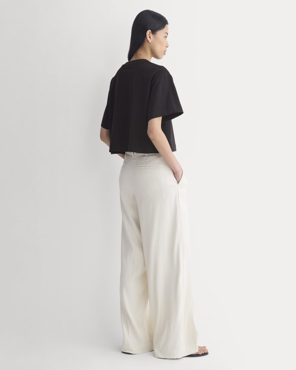 Forever Jersey Cropped Tee in Black — detail view