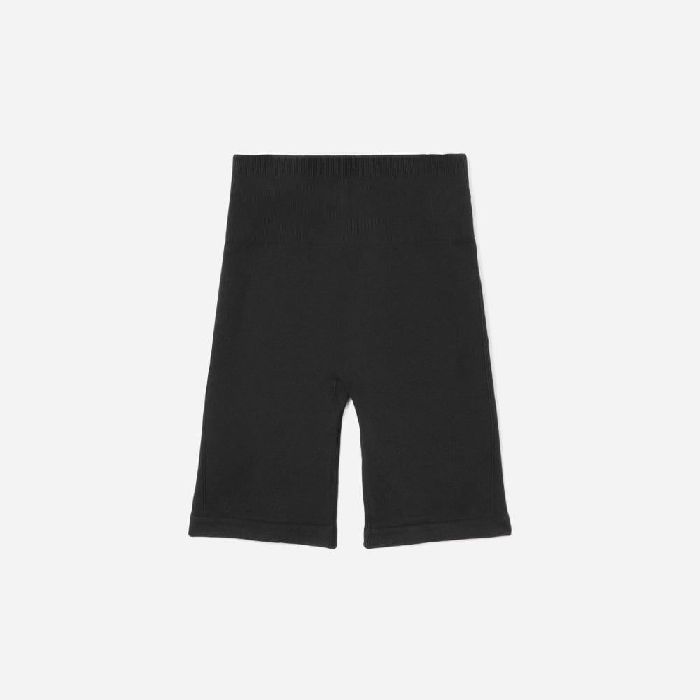 The Seamless Bike Short in Black — front view