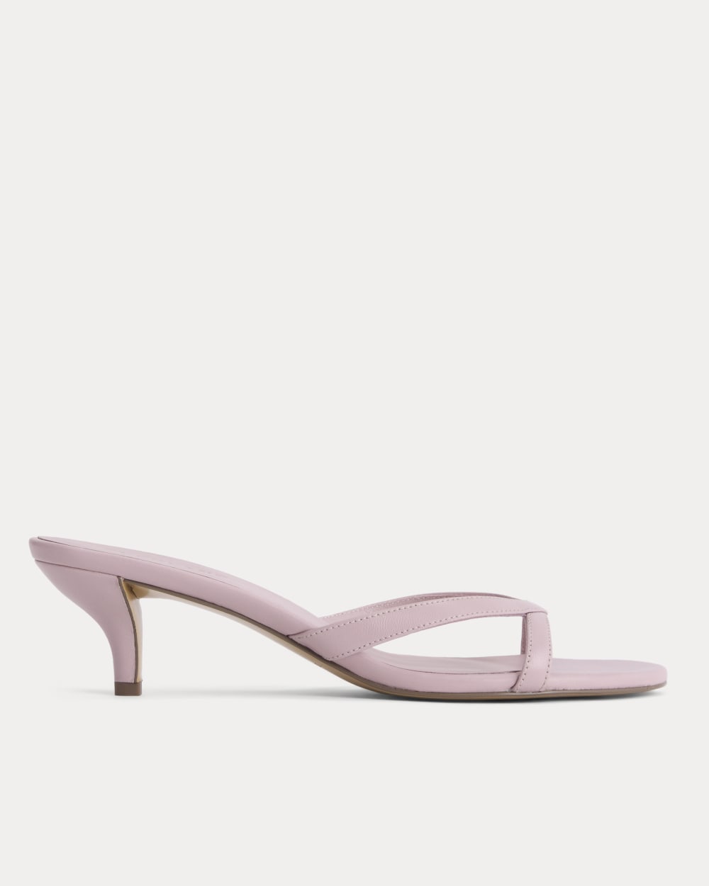 Sculpted Heel Sandal in Pale Mauve — front view