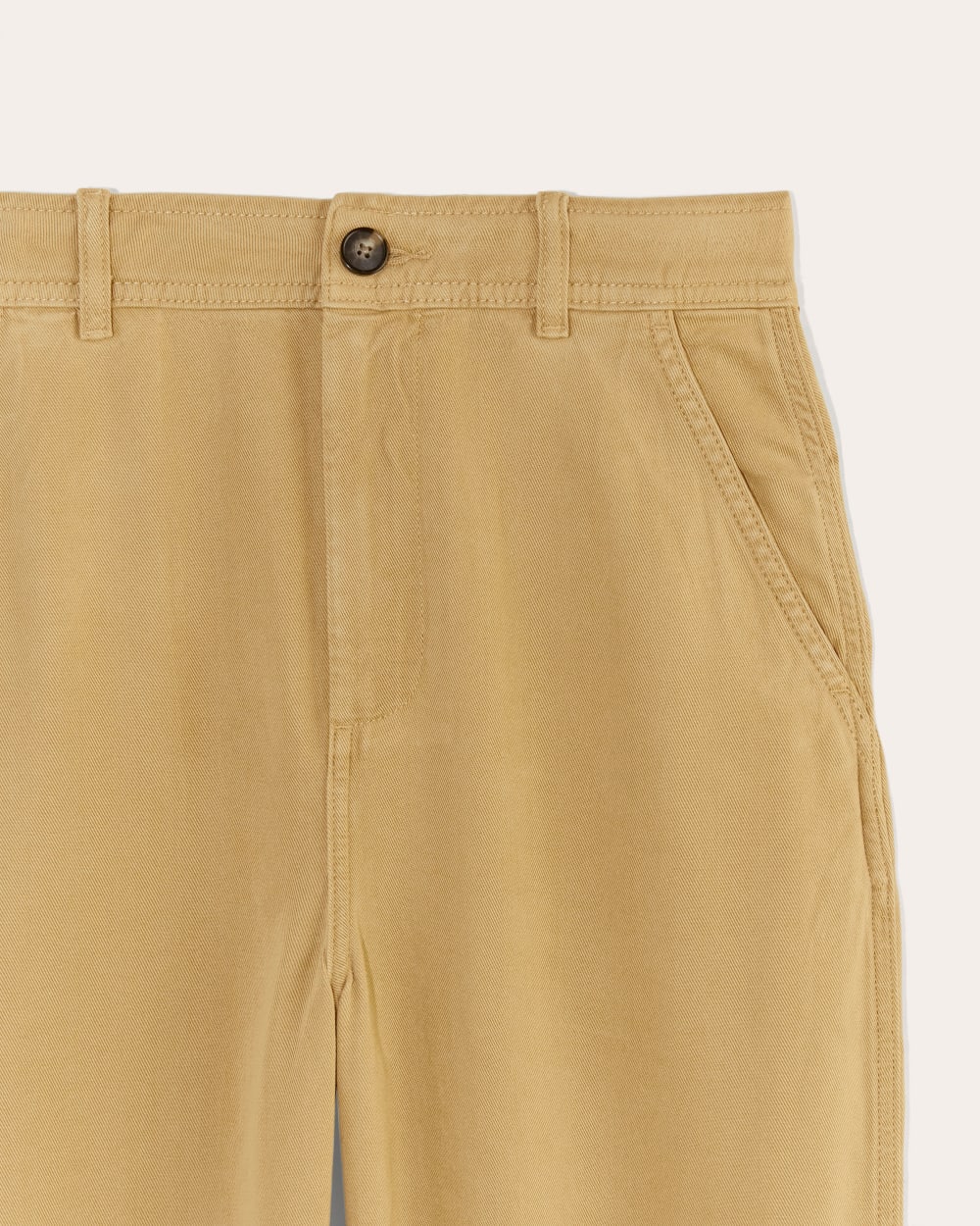 The Chino in Buttersoft in Classic Khaki — detail view