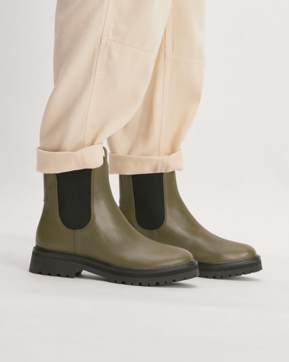 The Lug Chelsea Boot in Beech — detail view
