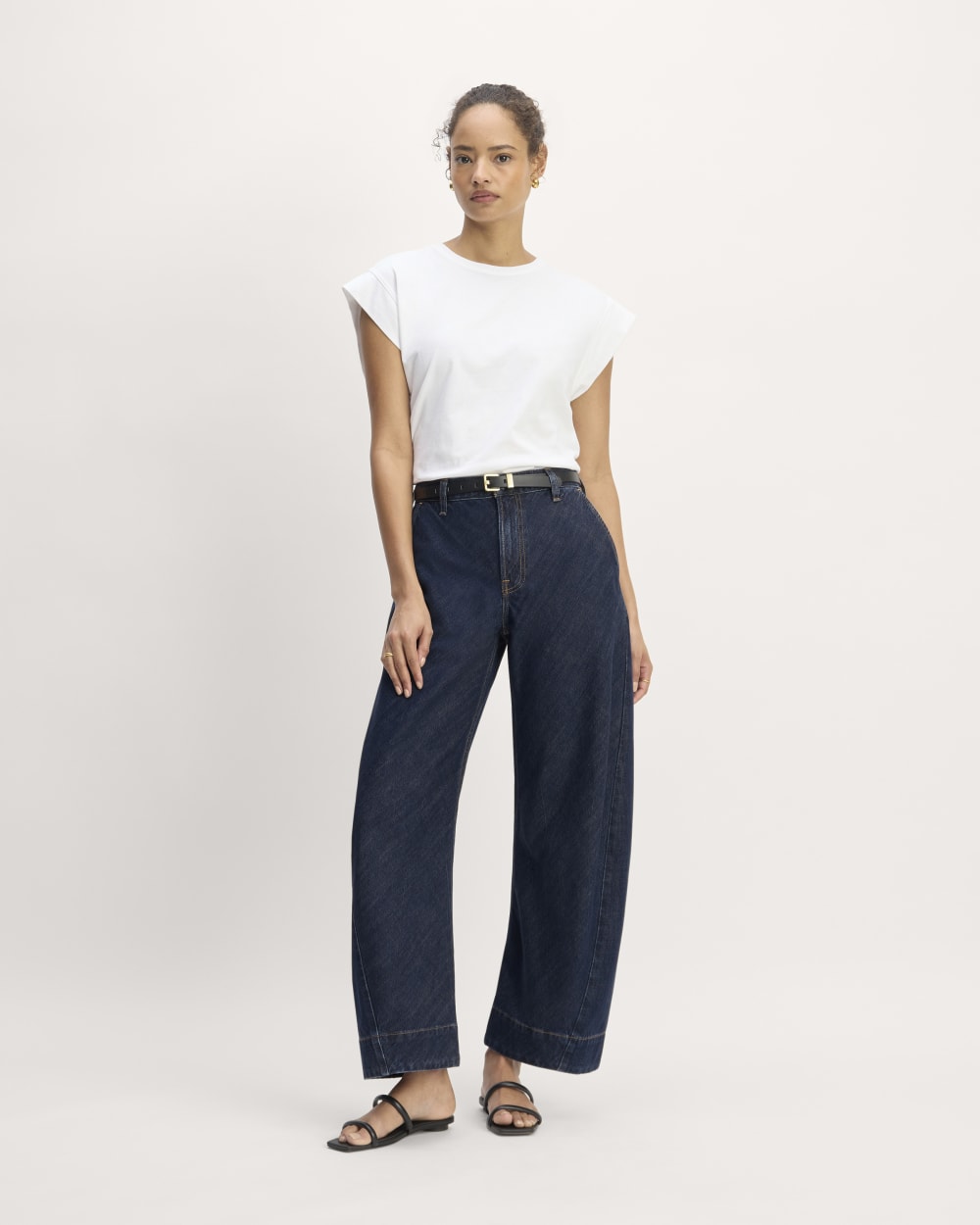 The Summer Barrel Jean in Deep Sea Wash — front view