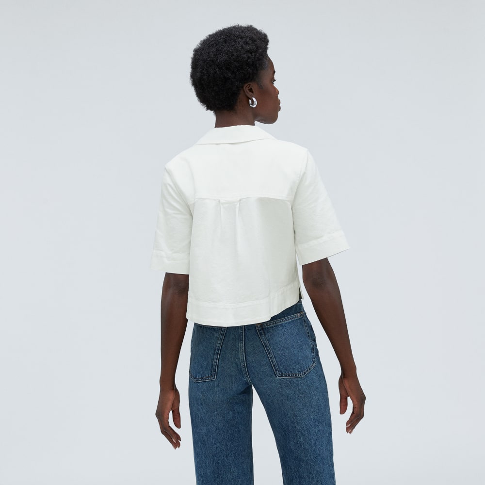The Oxford Popover in White — detail view