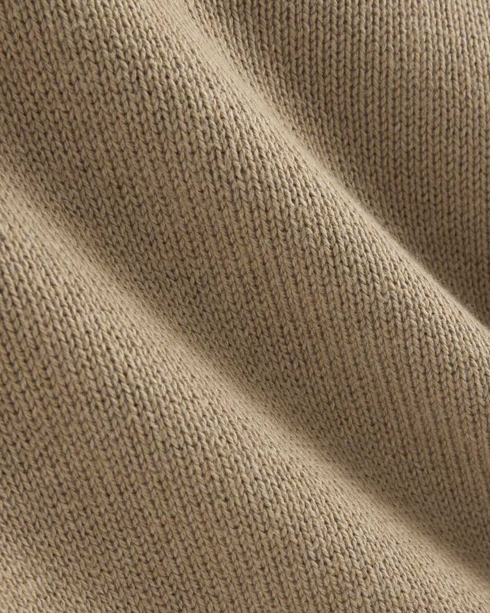 The Boxy Sweater in Everyday Cotton in Dark Heathered Camel — detail view
