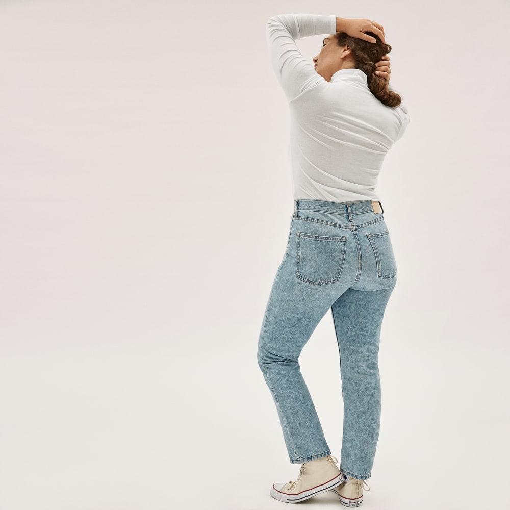 The Organic Cotton Turtleneck in White — detail view