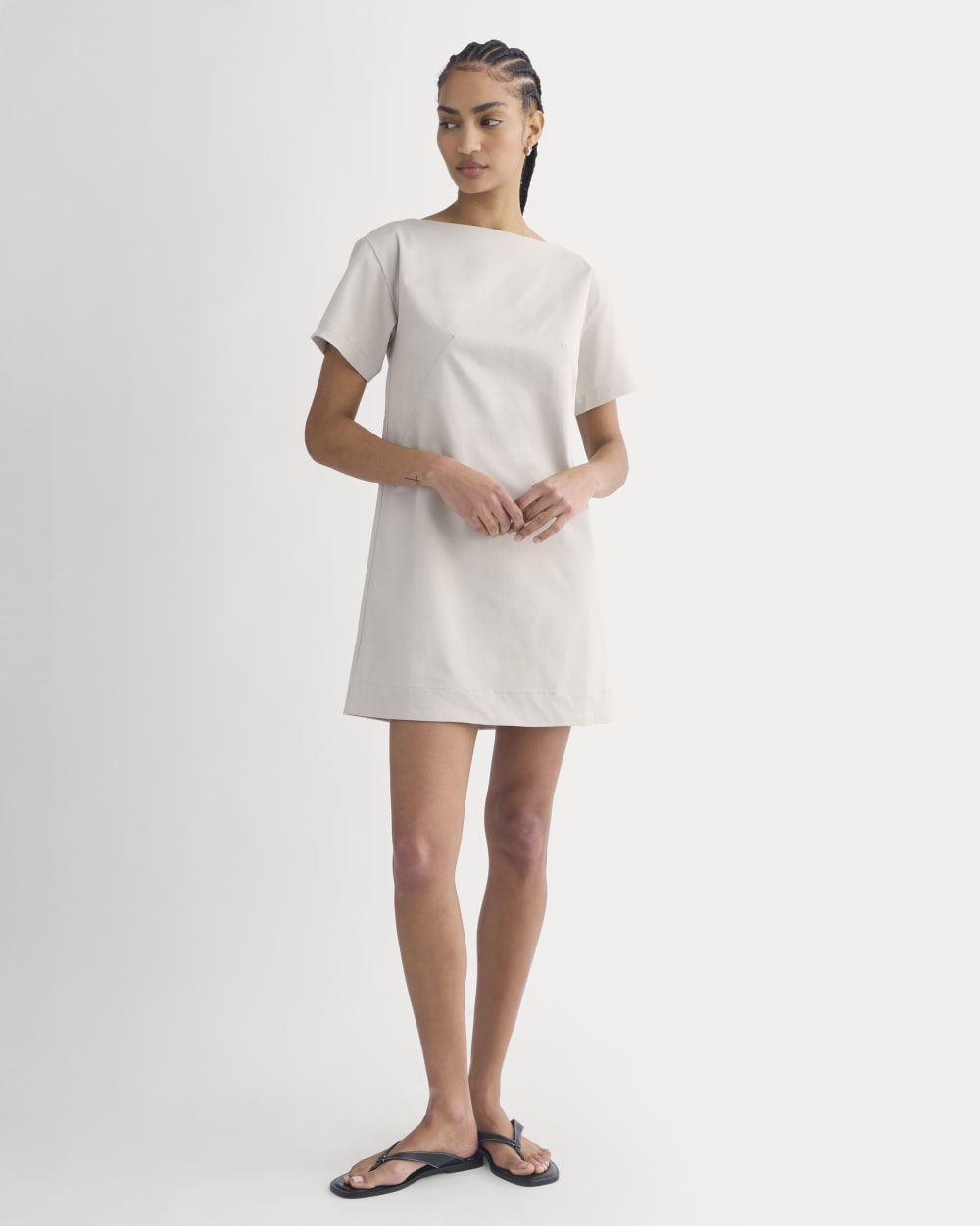 Boatneck Mini Dress in Peyote — detail view
