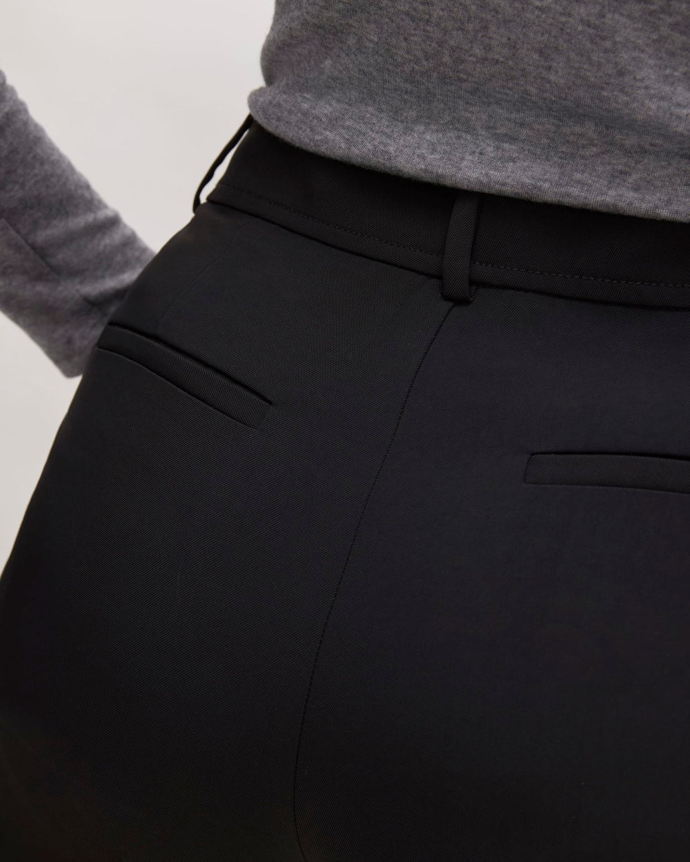 The Japanese GoWeave Way-High® Tapered Pant in Black — detail view