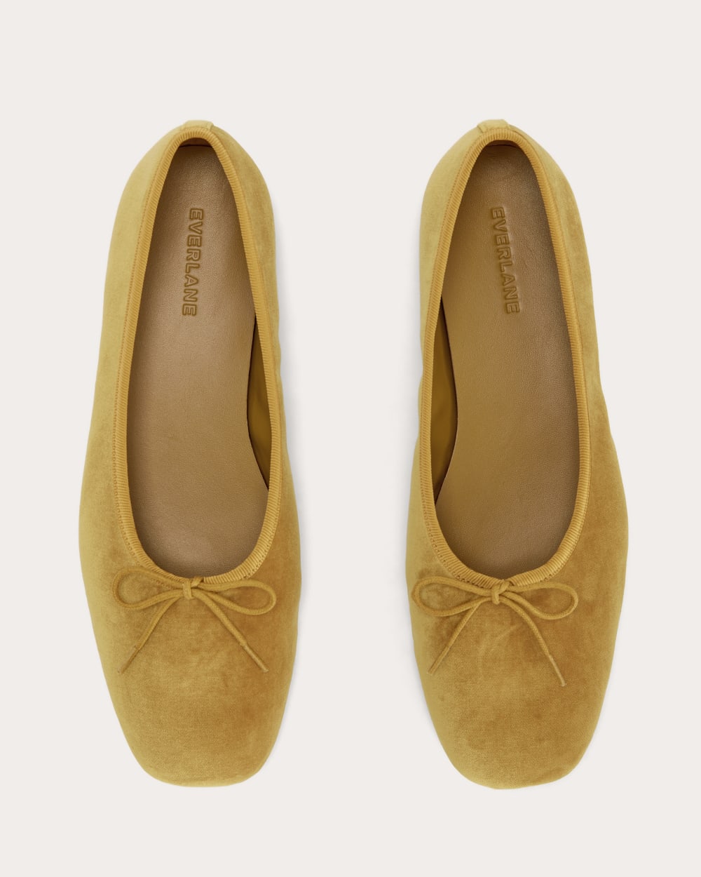 The Day Ballet Flat in Golden Sun Velvet — detail view